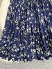 European & South African Cross-border 3D Floral Pleated A-line Midi Skirt for Women