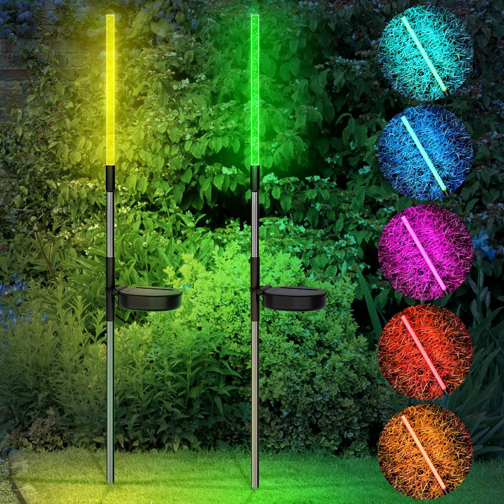 

2 Pack Garden Solar Lights Outdoor, Waterproof Color Changing LED Bubble Garden Stakes for Walkway, Yard, Patio and Lawn Decor