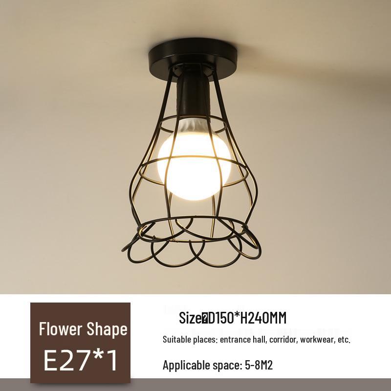 Modern Minimalist Ceiling Light for Foyer, Hallway, Corridor, Balcony, and Bedroom - Wrought Iron Design