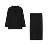 Kaslead New Arrival Women's Clothing Fashion Style Fashionable Knitted Double Breasted Jacket with Skirt 4192148 4192149
