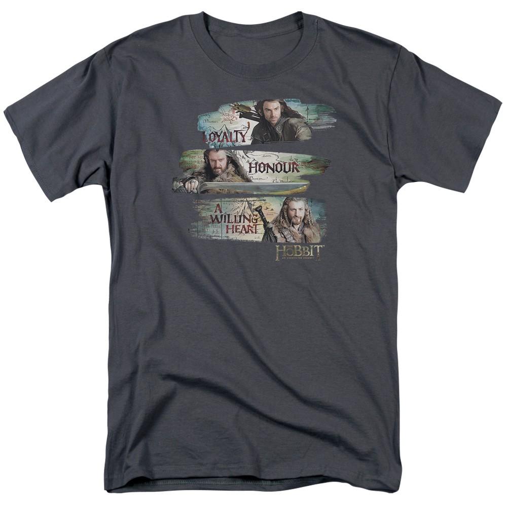 The Hobbit - Loyalty And Honour - Adult Unisex Short Sleeve T-Shirt - Gray XL