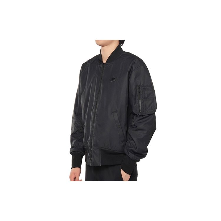 Nike Stand Collar Windproof Warm Reversible Cotton Jacket Men Jacket Black CV1631-011