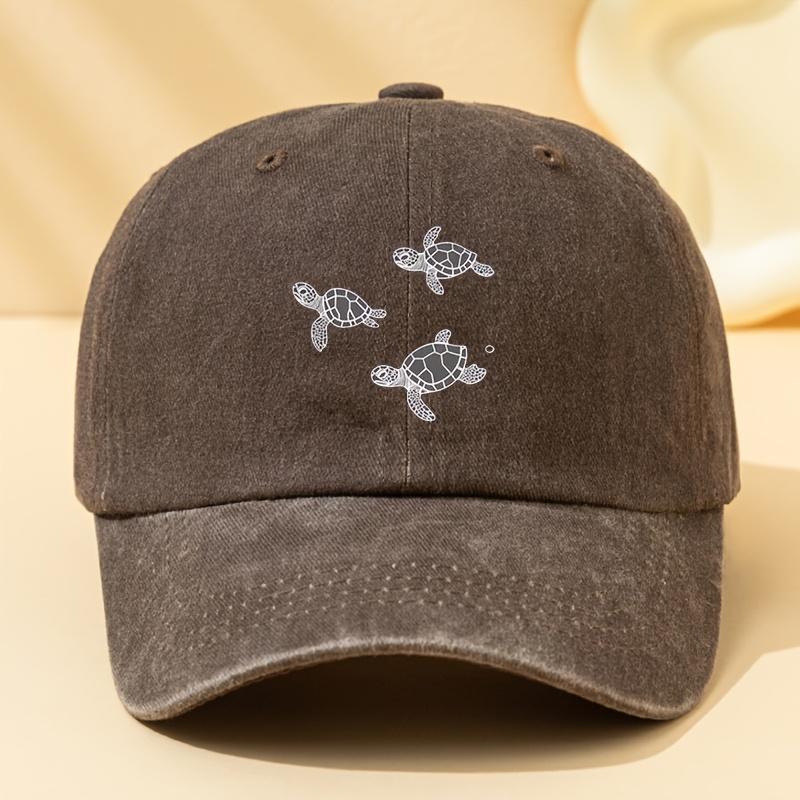 Turtle Print Unisex Baseball Cap with Adjustable Outdoor Casual Duckbill Cap Suitable for Outdoor Sports and Sun Protection