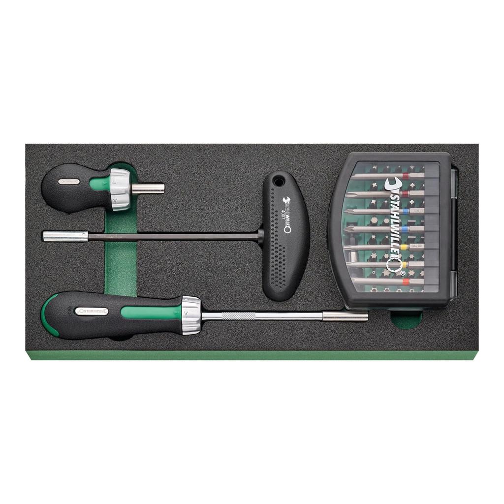 STAHLWILLE TCS HEX Ratchet Bit Set TCS2 1/4" (59-piece set) 821/59