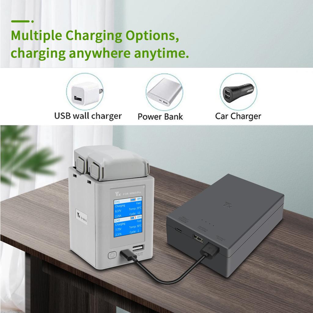 Two-way Display Charging Hub Battery Intelligent Charger for DJI Mini 5 Pro 4 Pro/ Mini 3 Pro Charging Butler Power Bank Drone