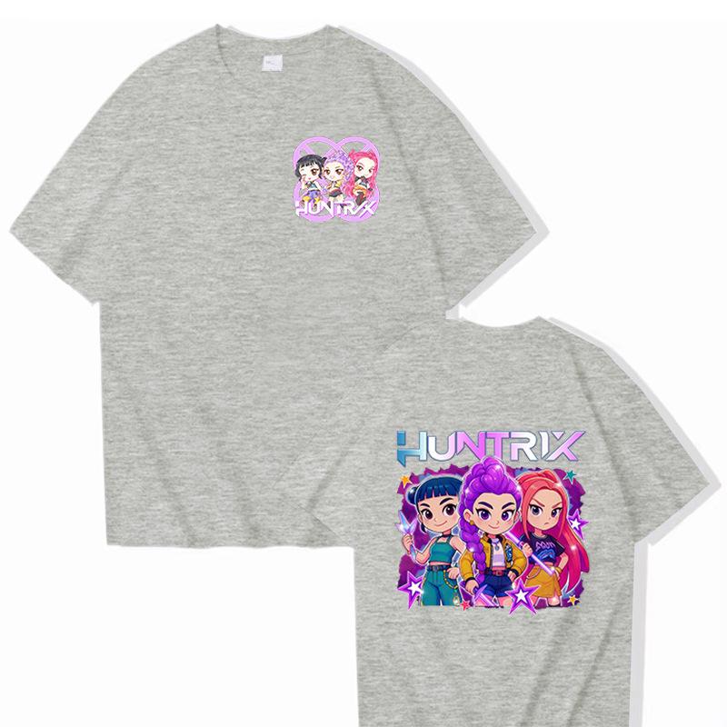 Movie KPop Demon Hunters Rumi Mira Zoey Derpy Tiger Double Sided Print T-shirts Men Women Fashion Casual T Shirt 16 Colors