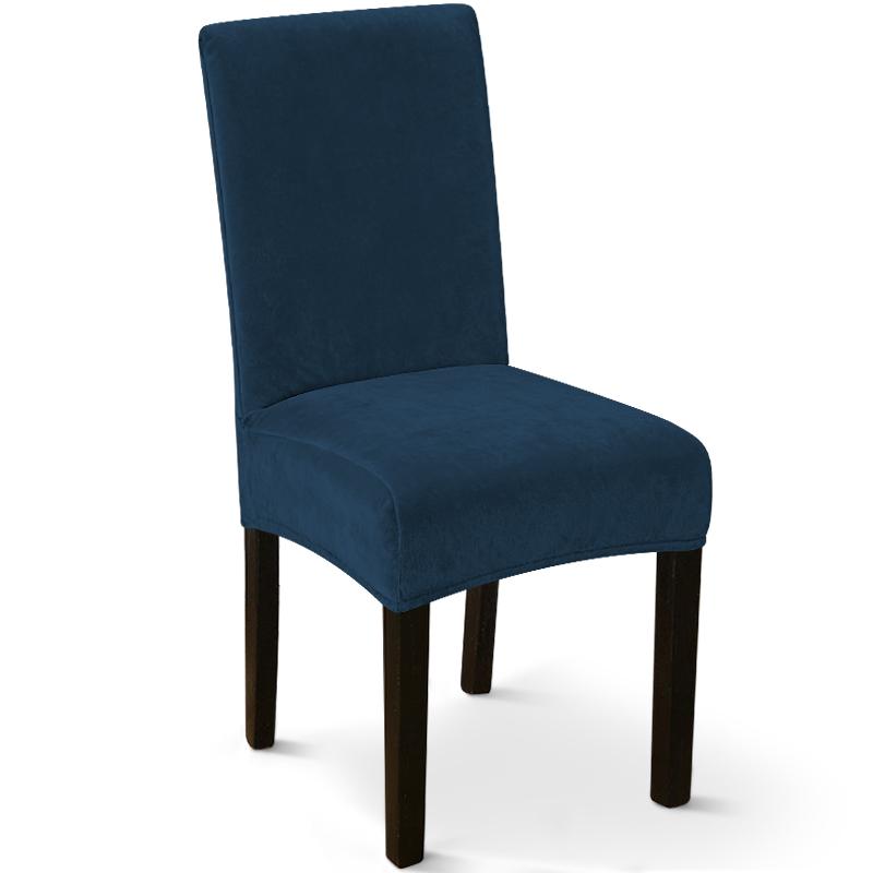 Soft Velvet Dining Chair Cover Stretch Parson Chair Slipcovers Thick Solid Fabric Washable Seat Protectors Banquet Wedding 1pc