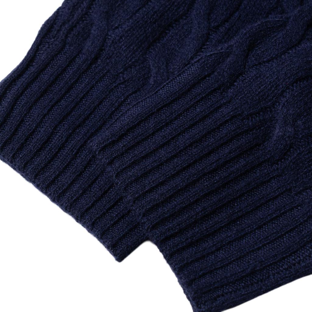 Polo Ralph Lauren FW22 Solid Color Crew Neck Cable Knit Cashmere Sweater Men sweater Blue 16821187-400