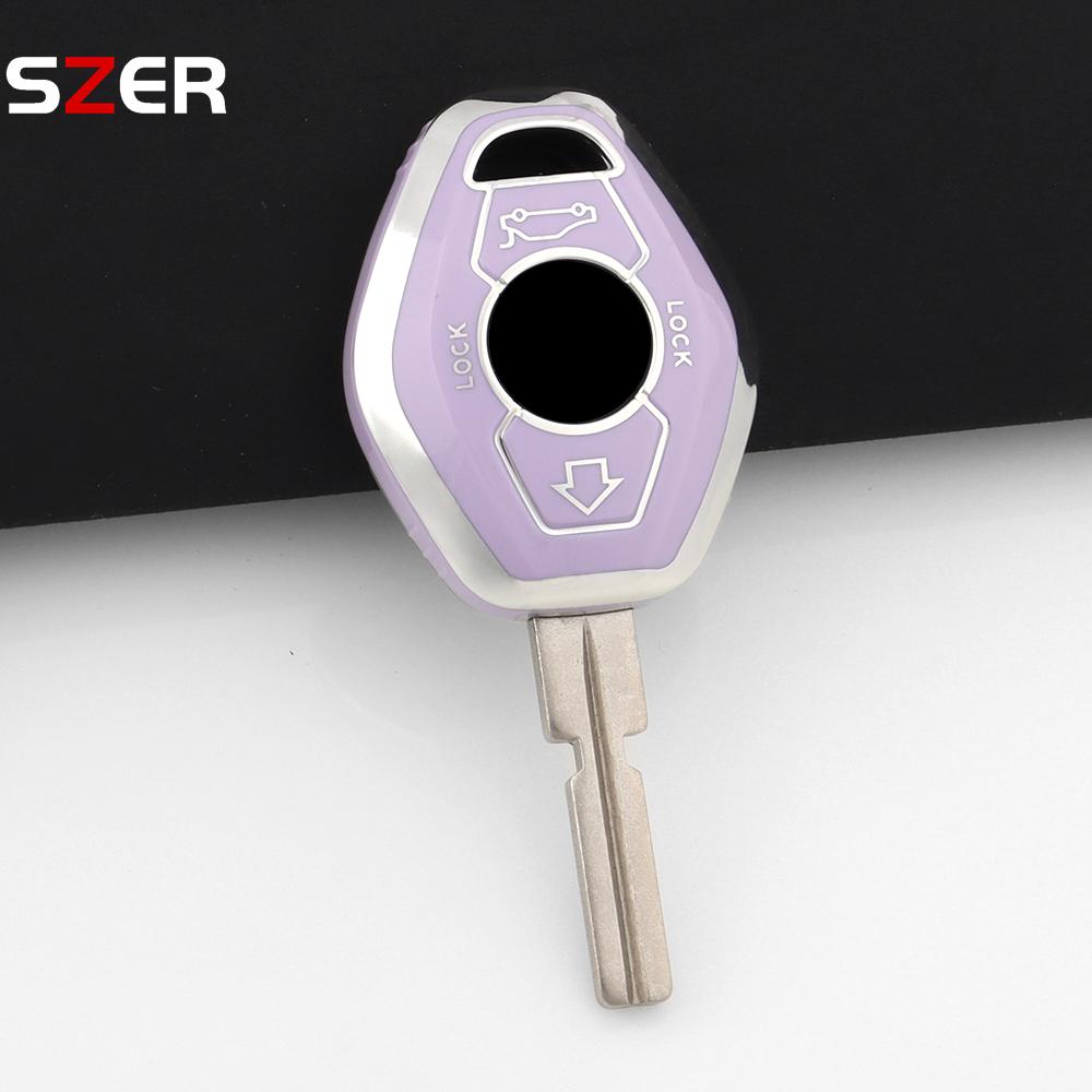 For Bmw Ews X3 X5 Z3 Z4 1 3 5 7 Series E38 E39 E46 Fashion Tpu Car Key Case Cover Protected Shell Fob Keychain Accessories
