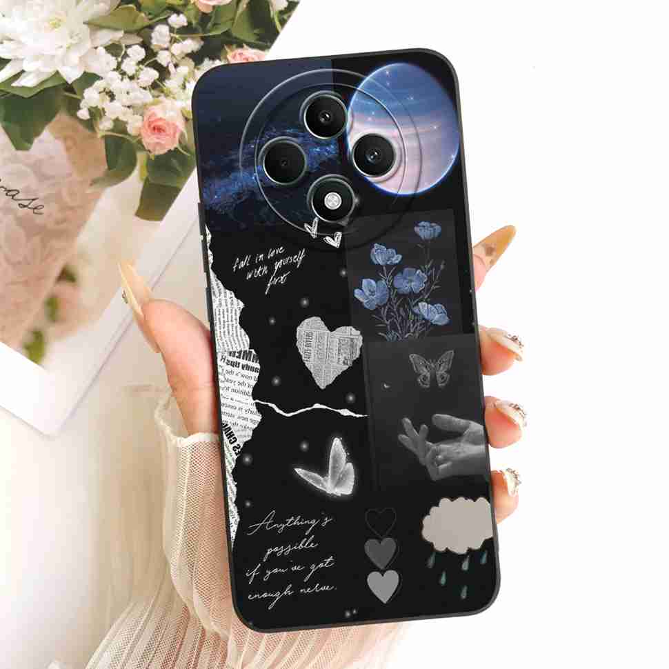 For OPPO Reno 12F 5G Case Clear Cute Cat OPPO Reno12 F Reno12F Reno 12 F 5G CPH2637 Shockproof Soft Phone Cover Full Protector