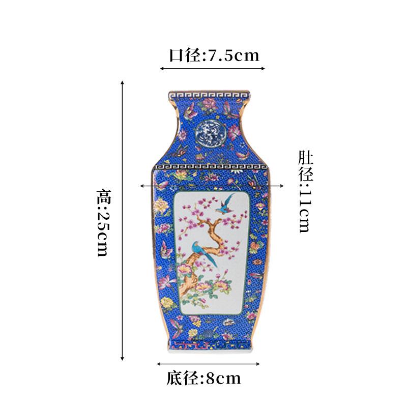 

Jingdezhen Ceramic Antique Official Kiln Enamel Colored Vase Ornament Home Porcelain Antique Decoration Vase синій
