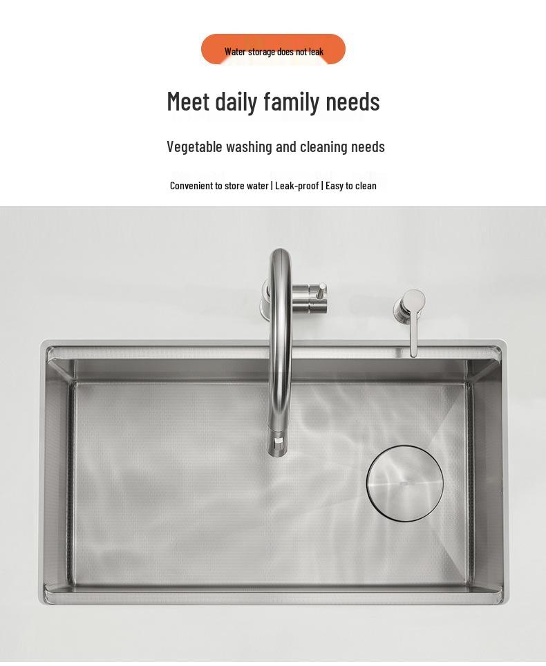 Stainless Steel Kitchen Sink with Drainer and Basket Strainer Accessories