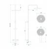 Lungo Diamond Surface-Mounted Shower Set, Copper Gloss