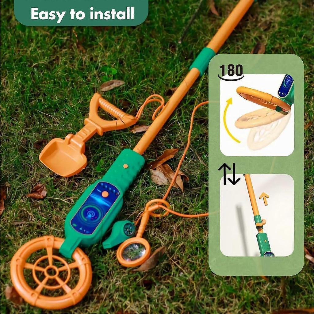Lightweight Adjustable Kids Metal Detector (60-80cm) - Gold & Treasure Detector for Ages 3-12, Portable Outdoor Exploration Toy, Educational Interacti