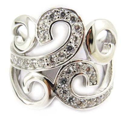 White 'Sissi' Silver Ring