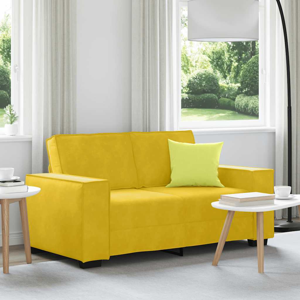 2 Seater Sofa Yellow 160 x 78 x 84 cm Velvet