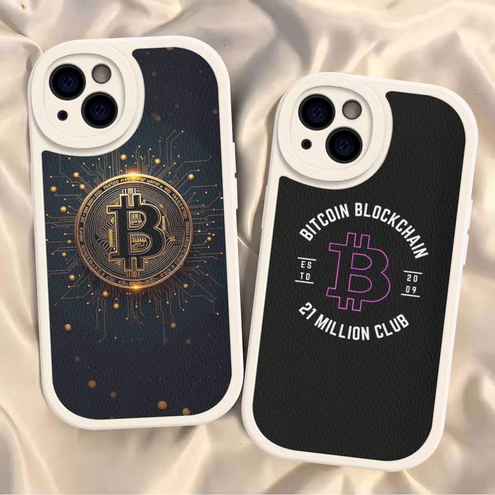 Bitcoin Phone Case Hard Leather For IPhone 14 13 16 Mini 15 14 11 12 Pro Max Plus Fundas