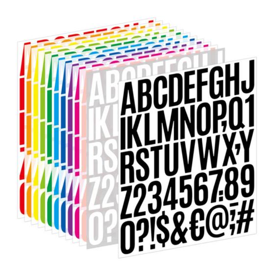 500 Pcs Letter Stickers 2 Inch Self Adhesive PVC Stickers Waterproof Alphabet Decals Mailbox Numbers Labels for Water Bottle