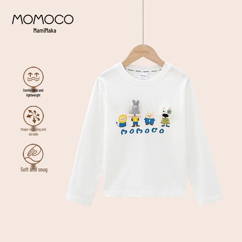 MOMOCO Boys  Autumn Fashion Doll Print Long Sleeve T-Shirt 140