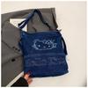 Cartoon casual trend denim bag new versatile large capacity shoulder messenger tote bag