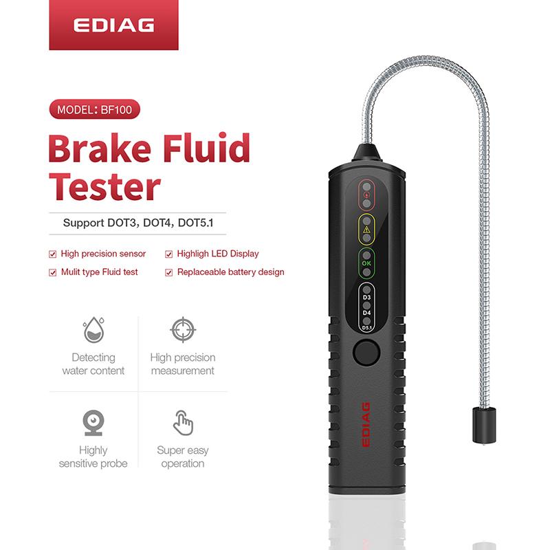 Automotive Brake Fluid Tester Digital Car Brake Oil Tool For DOT3/DOT4/DOT5.1 LED Indicator Check Display Auto Oil