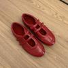 Zapatos Mary Jane plateados de piel vacuna con suela plana para mujer, zapatos de ballet individuales retro de cuero genuino con velcro, zapatos casuales para entrenamiento deportivo