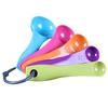 5Pcs Measuring Spoon Set Clear Scale Reusable Ring Buckle Plastic Coffee Measuring Spoon Kitchen Supplies