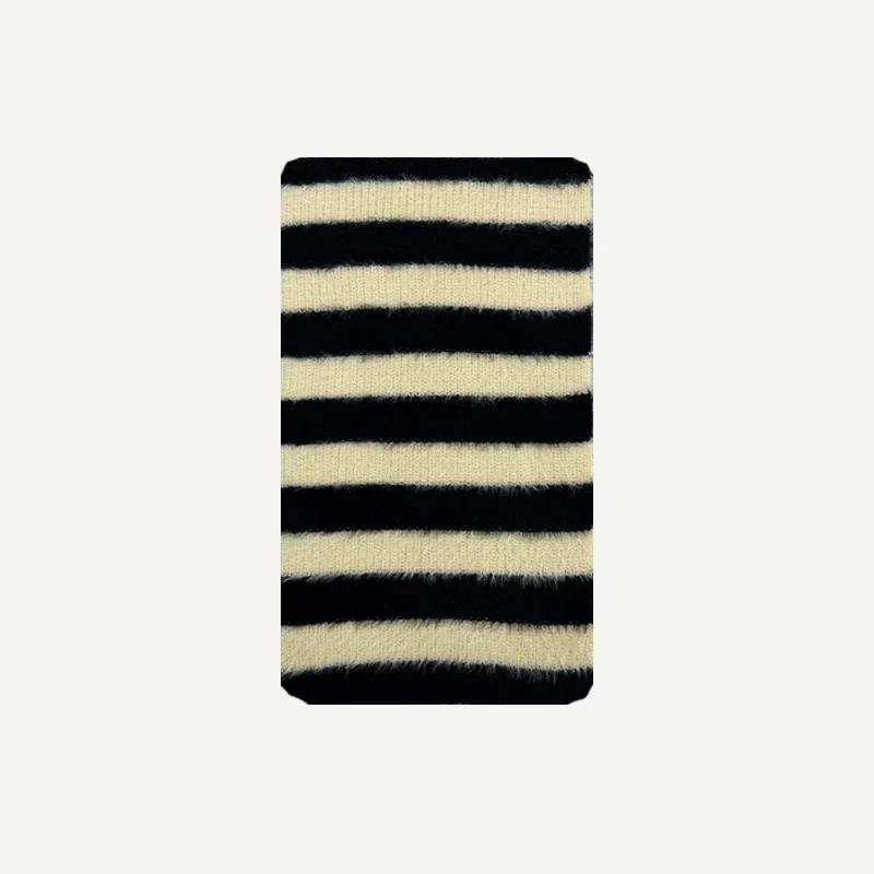 

Original Scheme Imitation Mink Wrap Classic Striped Knitted Wool Scarf Women Autumn and Winter Soft Warm Chic Muffler Female 175x23cm