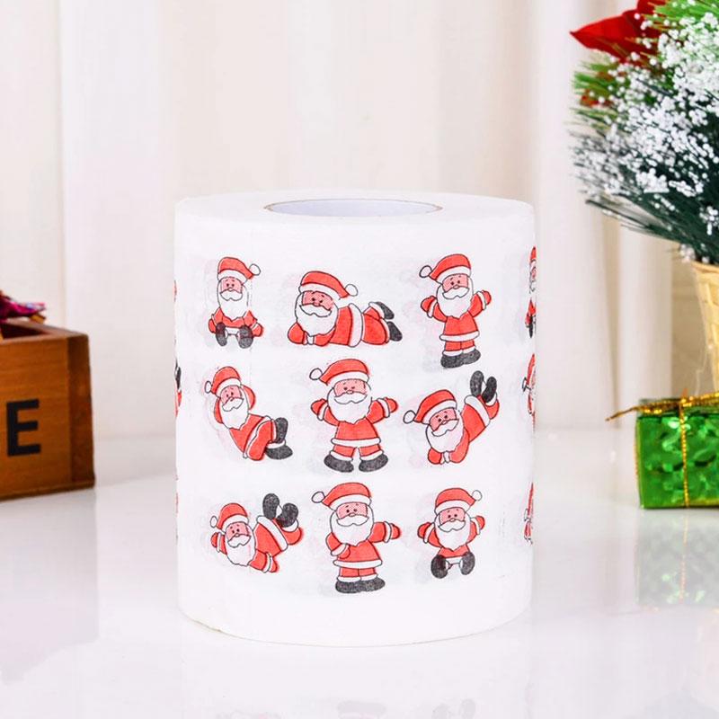New Year Gifts Santa Claus Reindeer Christmas Toilet Paper Christmas Decorations for Home Tissue Roll