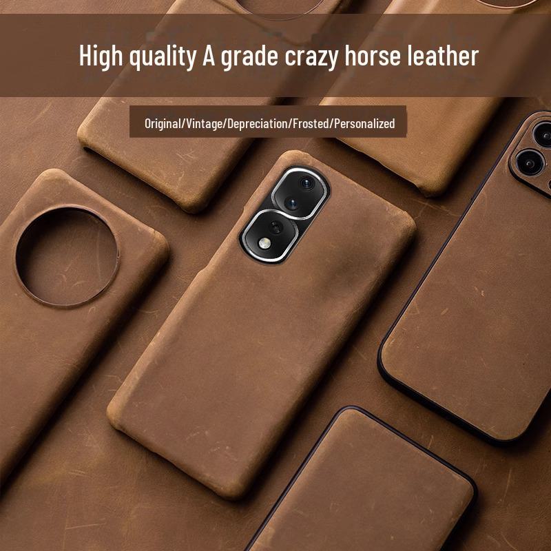 Honor 20 Cowhide Leather Half-Cover Protective Case for Honor 20 Pro and Youth Edition