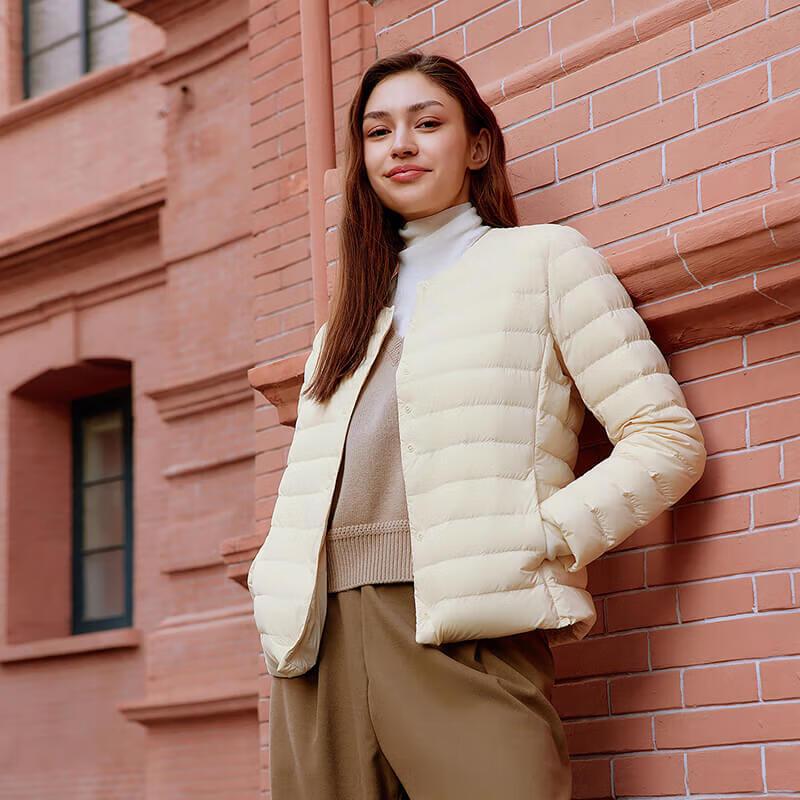 Tanboer Women's Lightweight Collarless Down Jacket