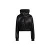 Originals Faux Leather High Neck Cropped Sweatshirt Women Tops Black H66348