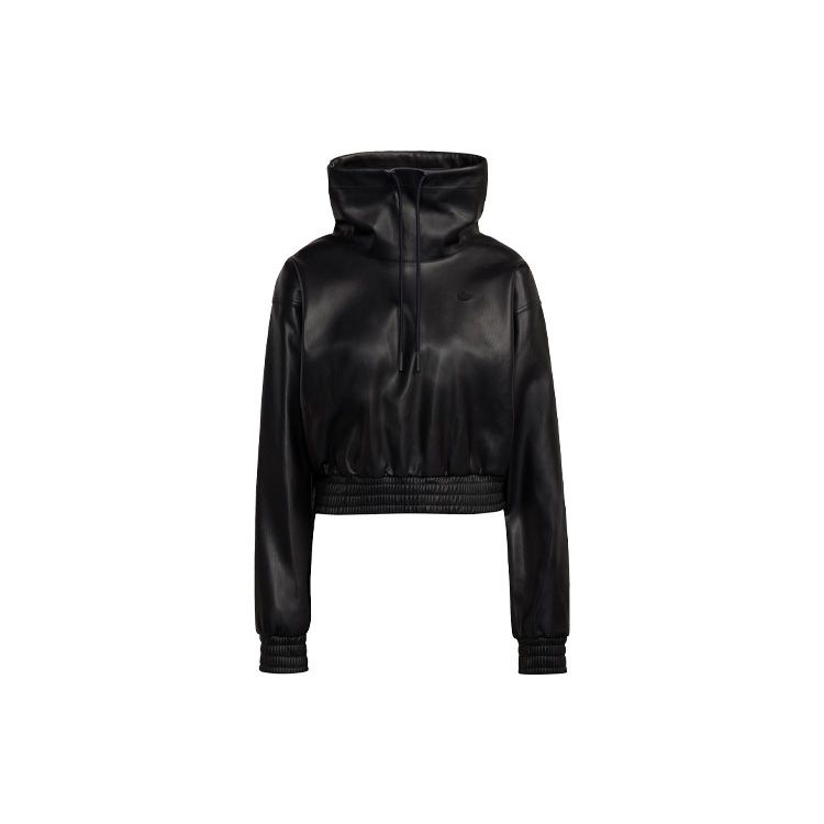 

Adidas Originals Укороченный свитшот с высоким воротником из искусственной кожи Женские топы Черный H66348 32