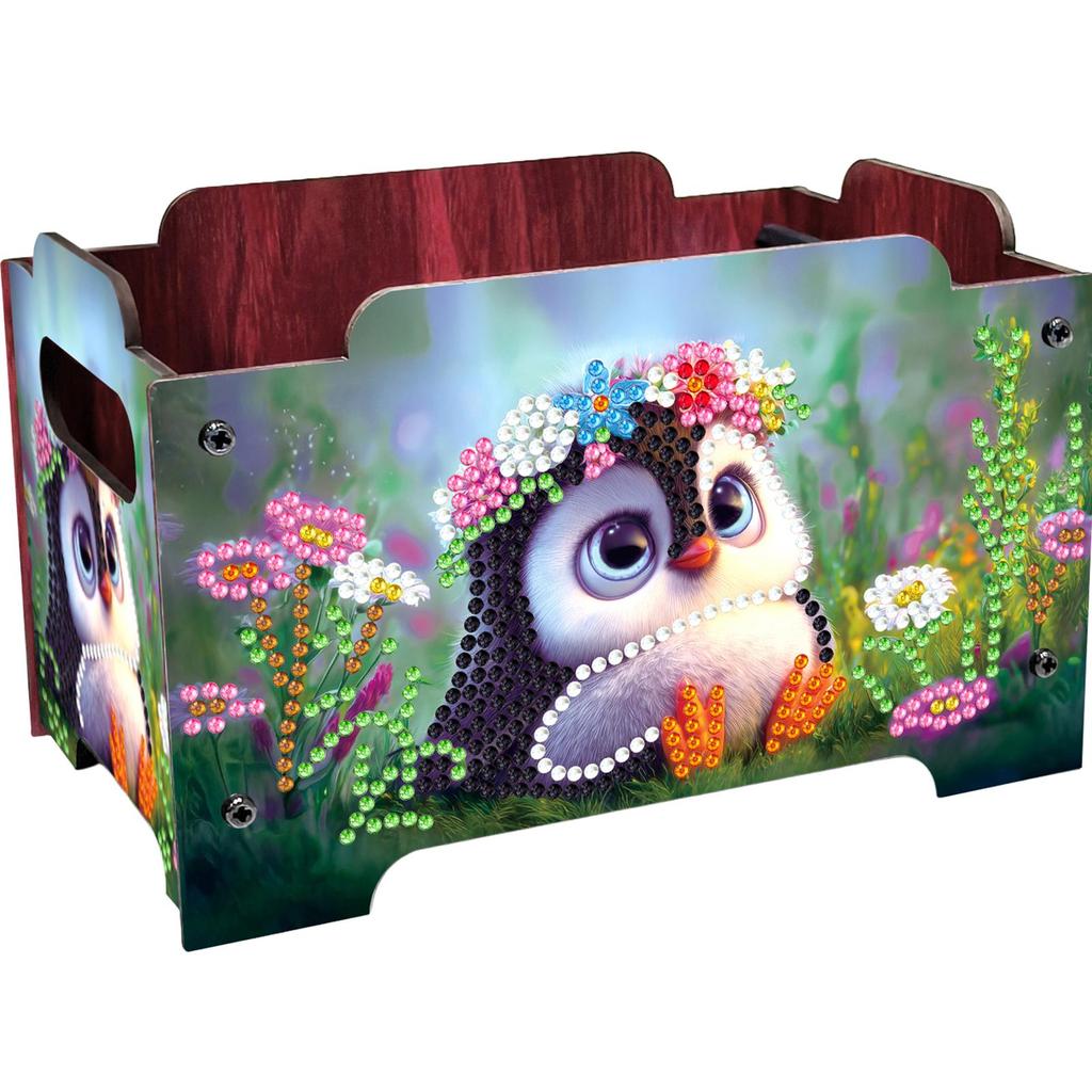 DIY Diamond Painting Crystal Mosaic Storage Container Wooden Crystal Storage Handbag Kit Handmade Storage Clutch for Home Decor