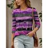 Women's T shirt Long Sleeve Crew Neck Long Sleeve Tunic Graphic Geometric Striped Elegant Vintage Round Neck Regular Tops