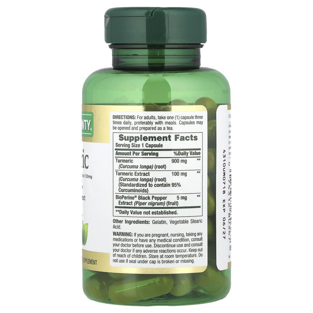 Nature's Bounty With Turmeric and Black Pepper Extract, 1,000Mg, 60 Capsules