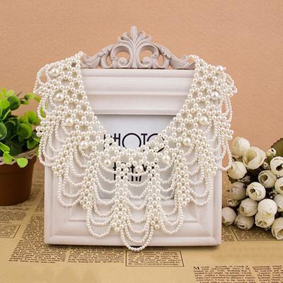 Pearl Necklace  Hollowed Collar Elegant Imitation Statement KTJ