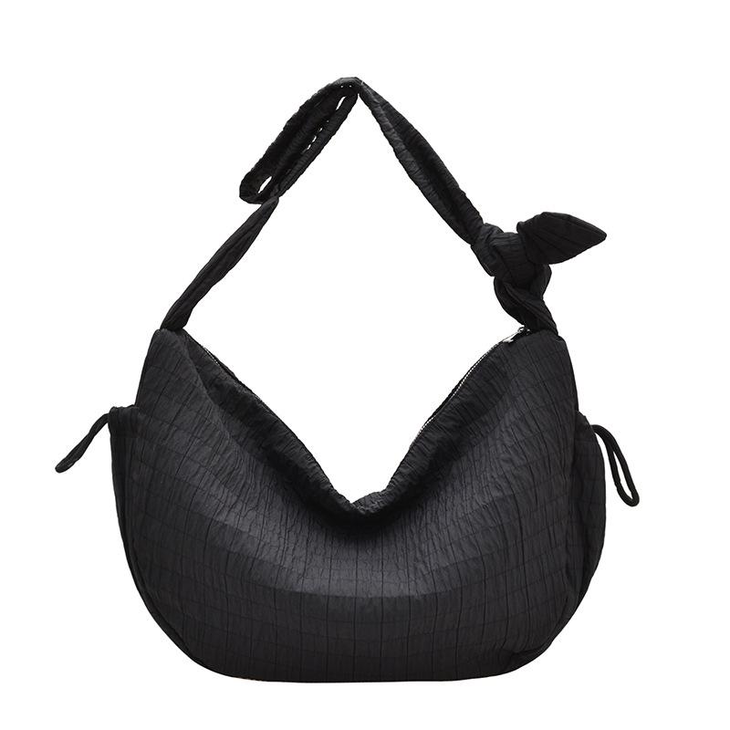 

Niche design lazy wind dumpling bag daily commute high value handbag versatile high sense pleated bag 45*13*31 чёрный