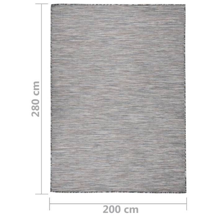 VidaXL Tapis à tissage plat d'extérieur 200x280 cm Marron et bleu 340819
