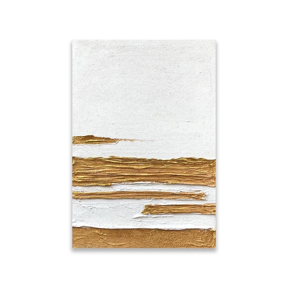 Gold Texture Abstract Prints Canvas Painting Large White Minimalist Abstract Gold and White Poster Bedroom Decoration Painting 21X30CMNo Framed