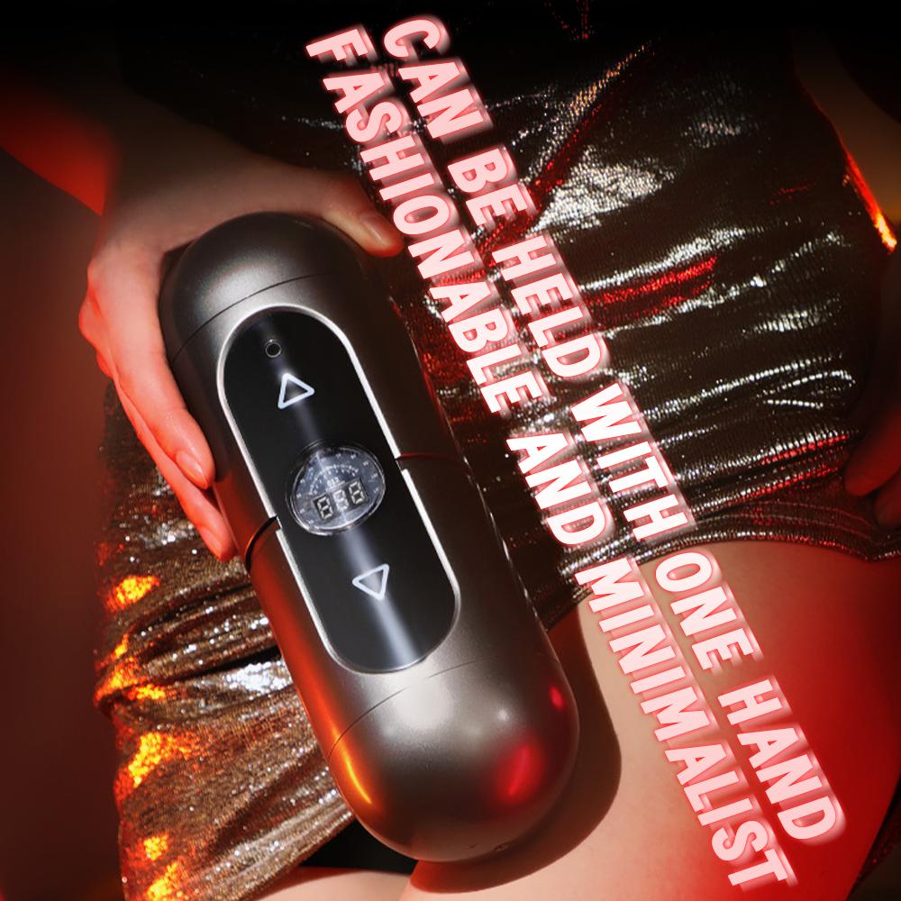 Pocket Pussy Male Masturbator Mouth Vaginal Double Head Penetration Channel Induction Vibration Sexy Moan Count Display Sex Toy