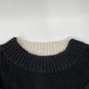 Adore 531-2170424 Beige X Black Linen Cable Knit Top Tops 38 Beige / blackUsed