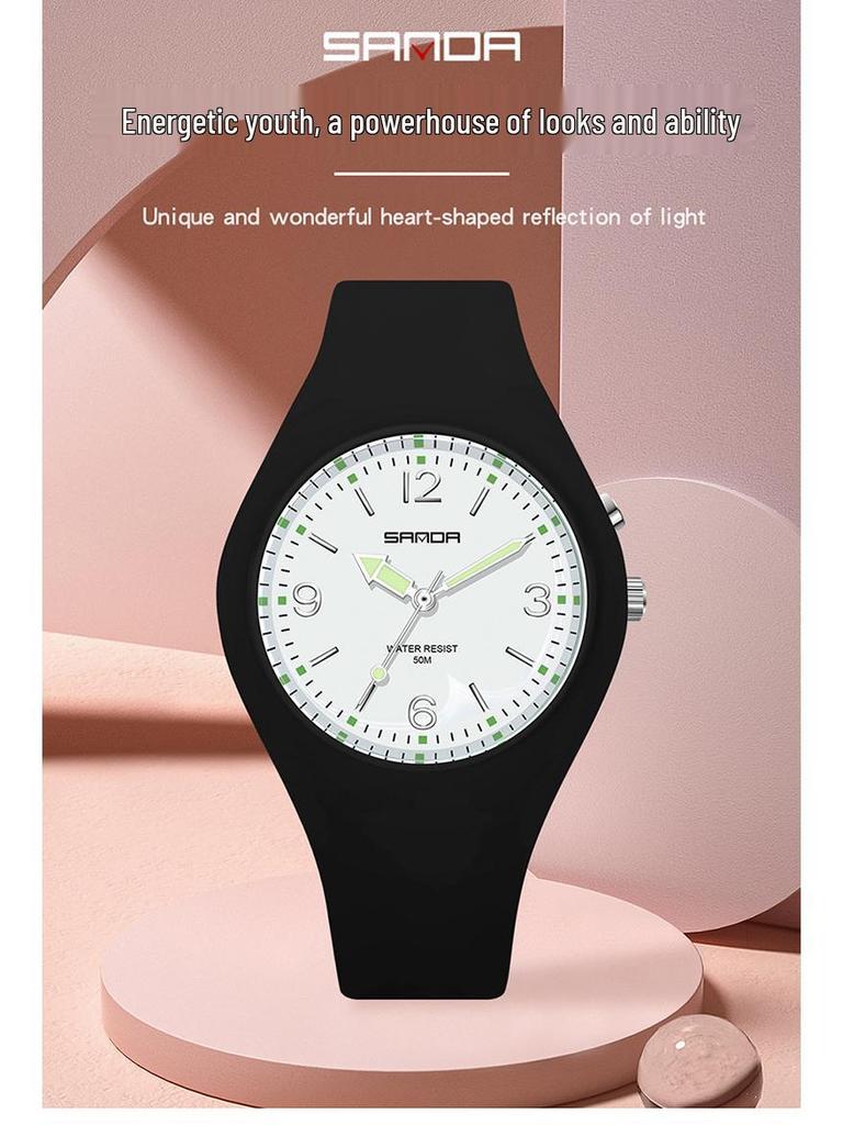 Sanda Macaron Color Fluorescent Waterproof Sports Watch for Men & Women