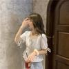 Square Collar Puff Sleeve Short Top Women's Short Sleeve Shirt Design Niche