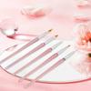 5pcs Nail Art Brushes Set Various Shapes Fine Drawing Nail Art Striping Brushes Transparent 