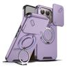 KEYSION 360° Rotating Ring Stand Phone Case for Xiaomi 15T 15T Pro Silicone+PC Slide Camera Protection Magnetic Shockproof Cover