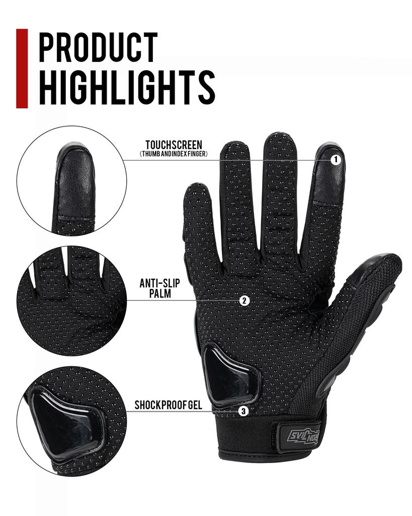 Iron Jia's Fietshandschoenen, Motorhandschoenen, Smartphone-compatibel, Touchscreen-compatibel, Antislip, voor de zomer, Anti-vibratie, Ademend, Duurzaam