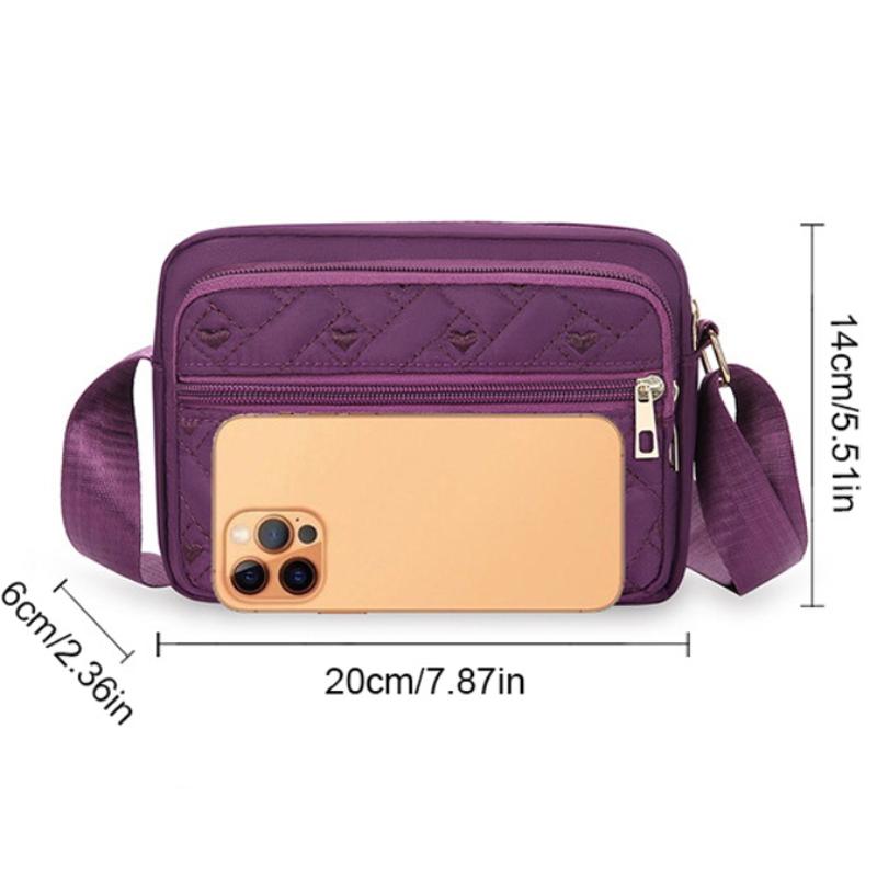 Women Casual Shoulder Bag Multi Pocket Oxford Crossbody Fashion Handbag for Shopping and Commuting