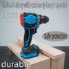 10mm Brushless Cordless Electric Impact Drill Driver 2-Speed Power Tool for Home Renovation Construction 18V Battery No Battery