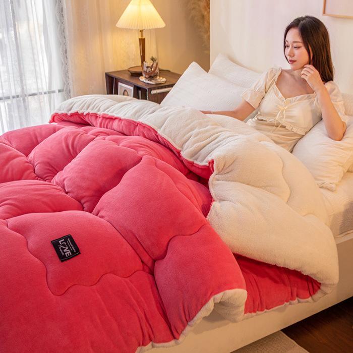 Thickened Lambswool Milk Velvet Bedding Set - Autumn/Winter Collection